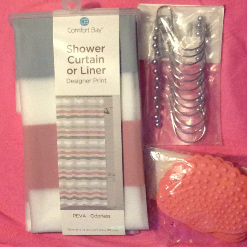 Shower curtain bath set
